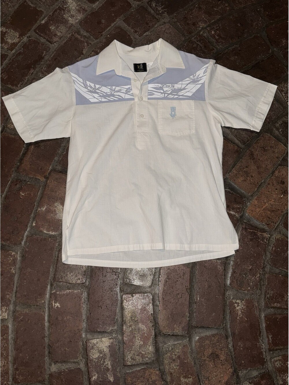 VTG Rare Iolani Men’s 1/4 Button Hawaiian Shirt Size Large